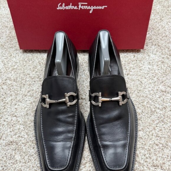 Pre-loved Salvatore Ferragamo Deeper Men's Loafer Size 11.5 Black - Picture 1 of 16
